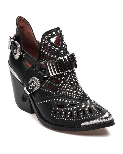 Jeffrey Campbell Calhoun Black Leather Studded Boots