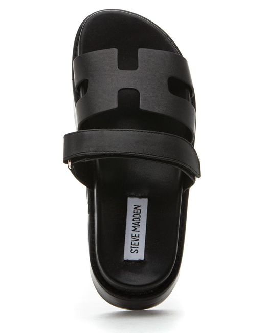 Steve Madden Black "Steve Madden Bigmayven Sandal Leather