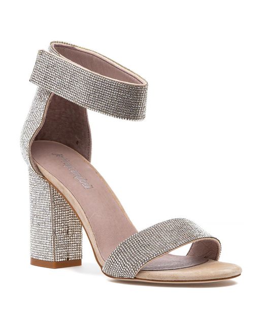 Jeffrey Campbell Kassidy Sandal Nude Suede Champagne in Silver (Metallic) -  Lyst