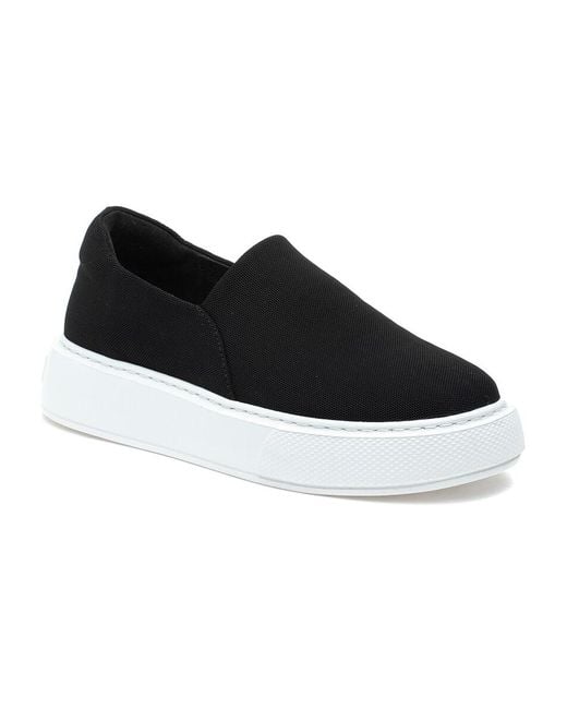 J/Slides Dusty Sneaker Black Stretch Fabric