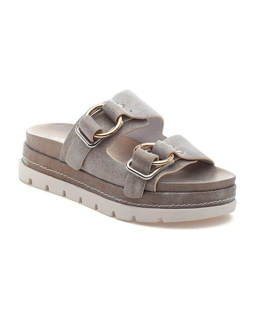 J/Slides Metallic Baha Sandal Bronze Leather