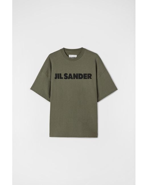 Jil Sander Green Logo T-shirt for men