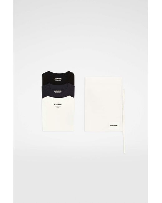 Set di 3 T-shirt a maniche corte di Jil Sander in Black