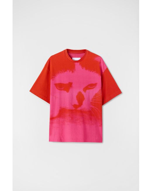 T-shirt imprimé Jil Sander pour homme en coloris Red