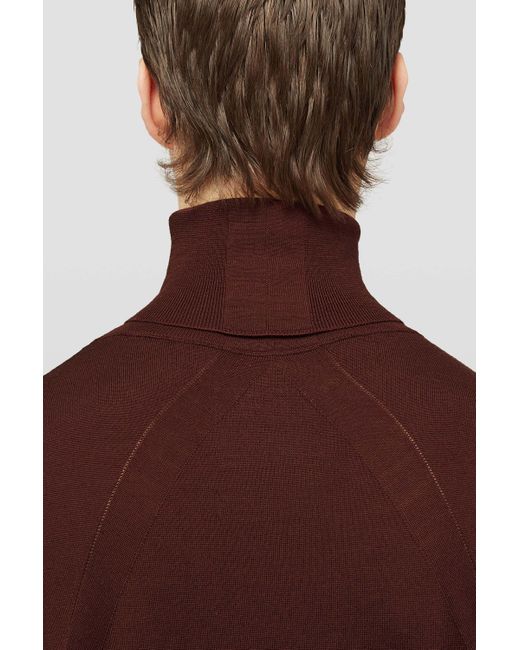 Jil Sander Brown Lightweight High-neck Sweater for men