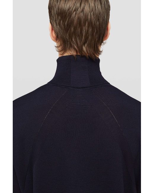 Jil Sander Blue Lightweight High-neck Sweater for men