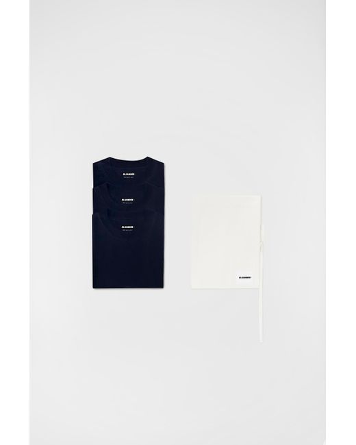 Ensemble de 3 t-shirts à manches longues Jil Sander en coloris Black