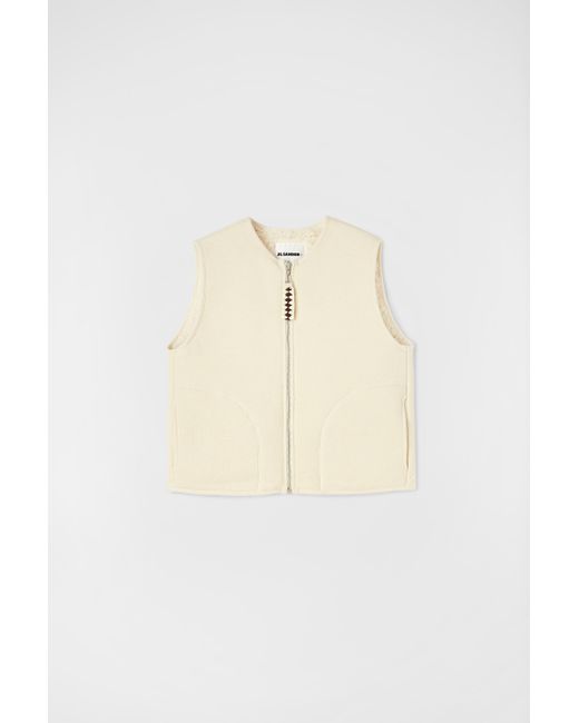Jil Sander Natural Zipped Vest