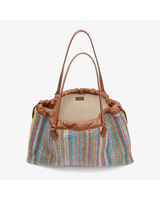 Jimmy Choo Gray Drawstring Tote Large