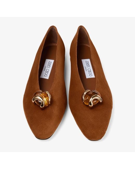 Jimmy Choo Brown Margot Flat