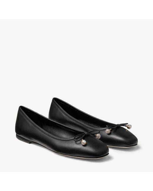 Jimmy Choo Black Elme Leather Flat