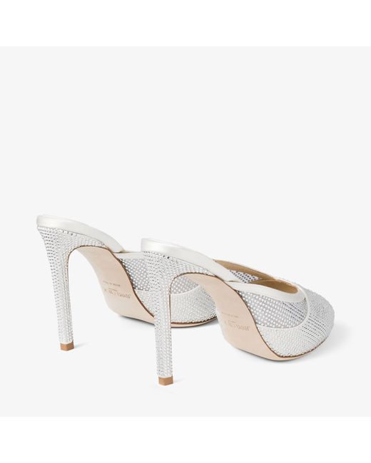 Jimmy Choo White Brigitte Mule 100