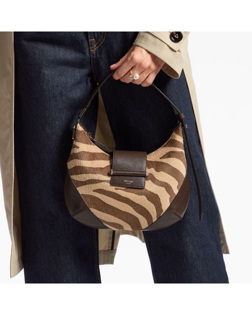Jimmy Choo Brown Bar Hobo Small