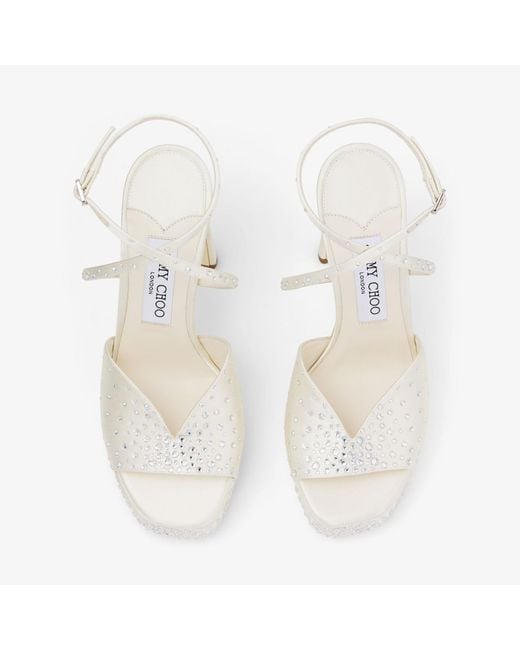 Jimmy Choo White Karli Platform 125