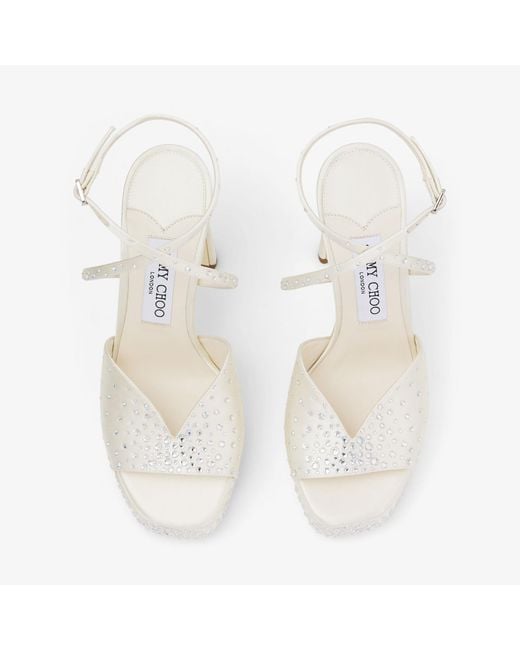 Jimmy Choo White Karli Platform 125