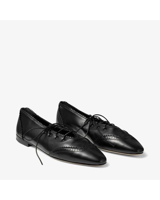 Jimmy Choo Black Margot Lace Up Flat
