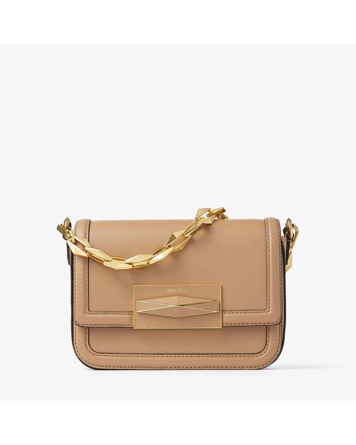Jimmy Choo Diamond Crossbody Biscuit/gold One Size Brown
