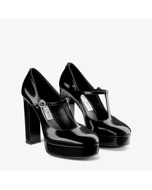 Jimmy Choo Black Marene 120 Leather Mary Jane Pumps