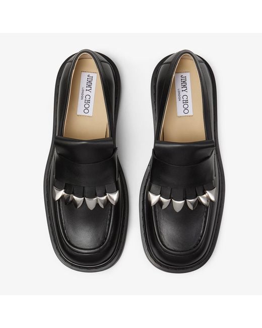 Jimmy Choo Black Buff Tassel Loafer for men
