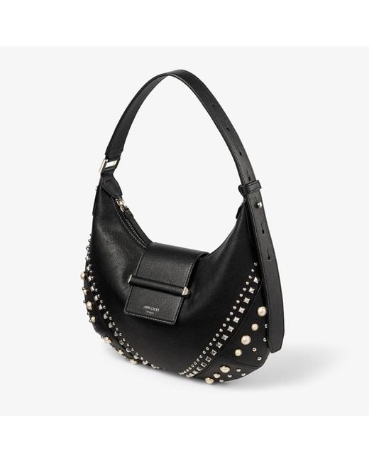 Jimmy Choo Black Bar Hobo Small