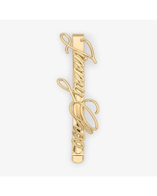 Jimmy Choo Metallic Logo Script Hairpin