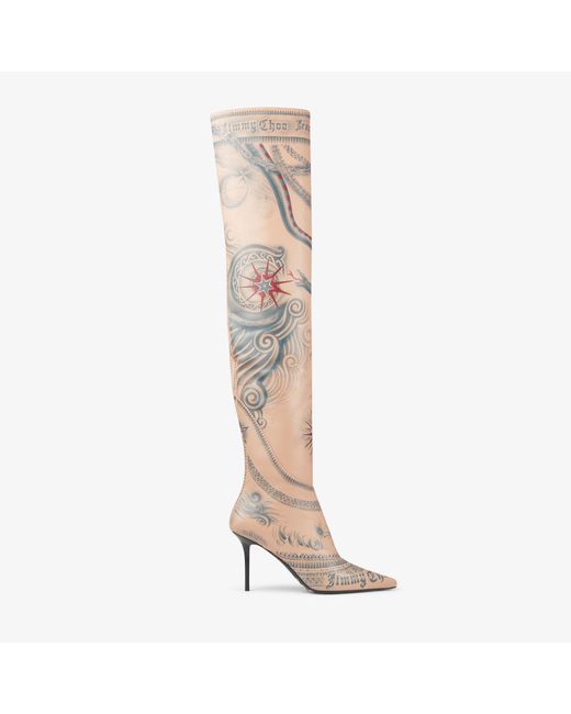 Jimmy Choo / Jean Paul Gaultier Over The Knee Boot 90 Beige 37 Natural