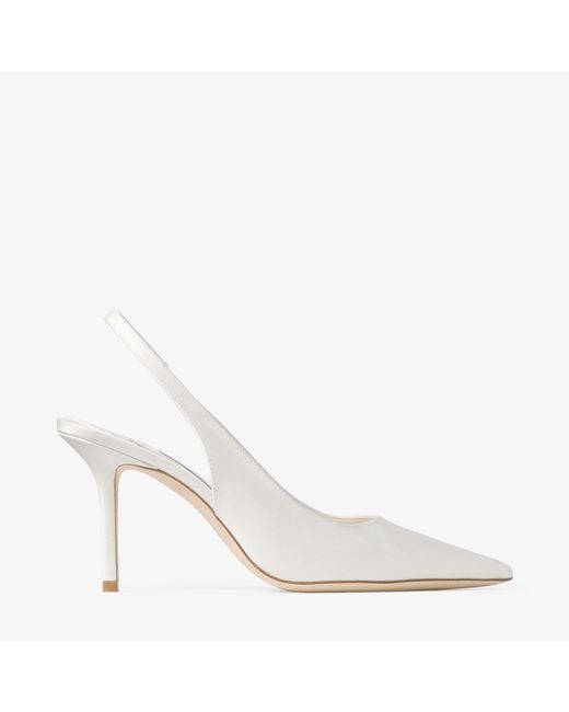 Jimmy Choo White Love Sling Back 85