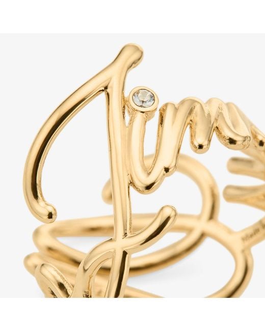 Jimmy Choo Metallic Logo Script Ring