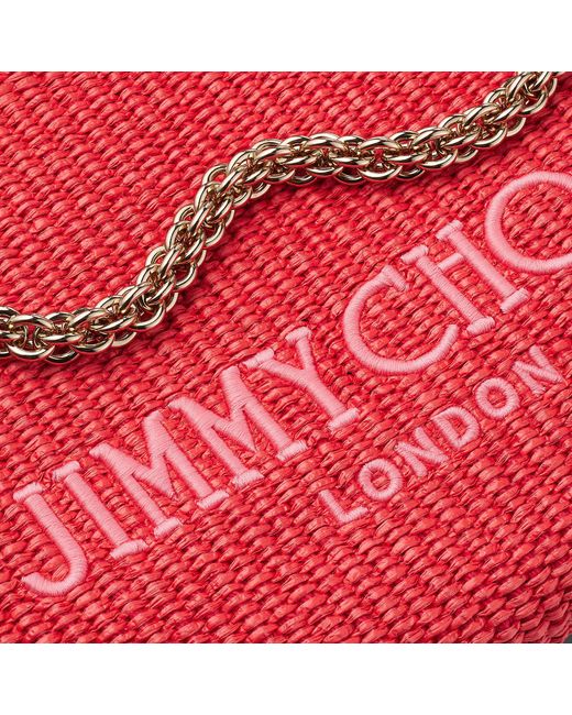 Jimmy Choo Red Logo Callie Clutch Bag