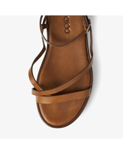 Jimmy Choo Pine Flat in Brown | Lyst
