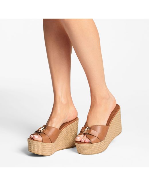 Jimmy Choo Brown Leda Wedge 100