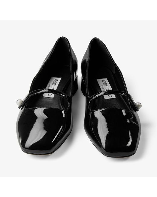 Jimmy Choo Black Elisa Ballerina Leather Ballet Flats