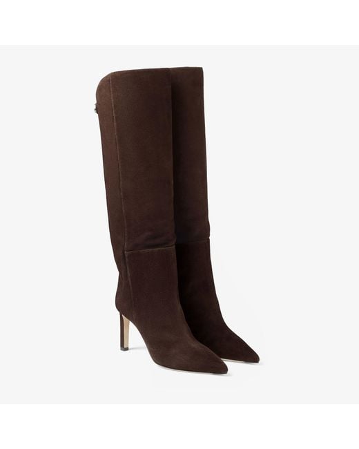 Jimmy Choo Brown Alizze Knee Boot 85