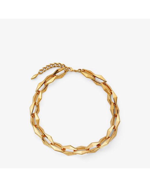 Jimmy Choo Metallic Diamond Chain Necklace