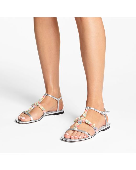 Jimmy Choo White Gwyn Daisy Flat