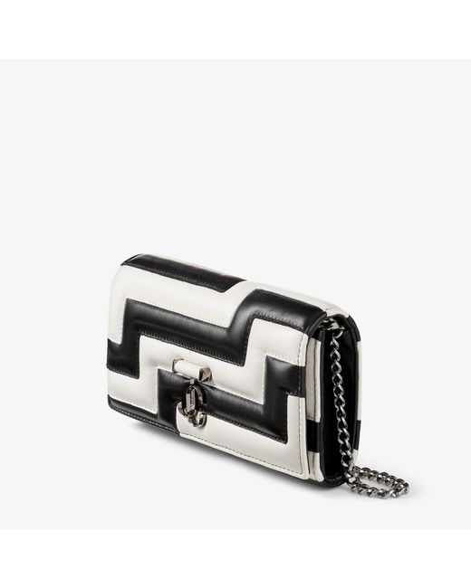 Jimmy Choo Black Avenue wallet with chain