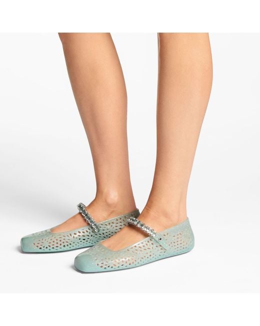 Jimmy Choo Green The Jelly Flats