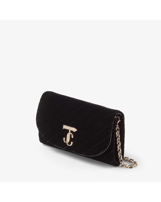 Jimmy Choo Black Curve Wallet With Chain