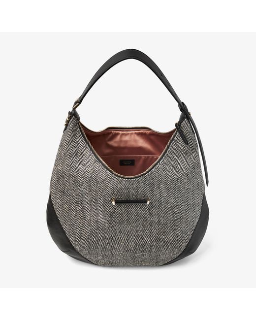 Jimmy Choo Gray Bar Hobo Medium