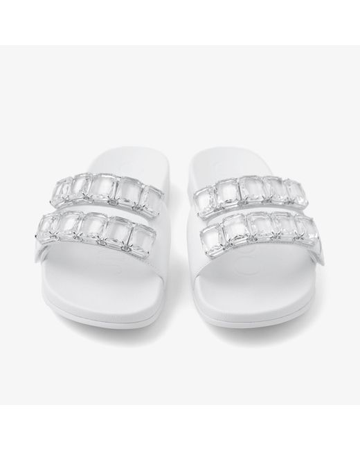 Jimmy Choo White Fitz Crystal