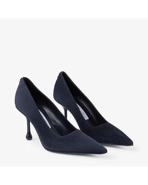 Jimmy Choo Blue Ixia 80 Suede Pumps