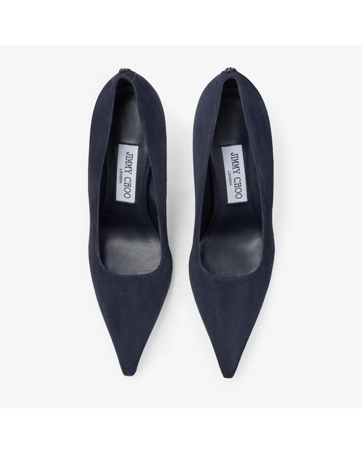 Jimmy Choo Blue Ixia 80 Suede Pumps