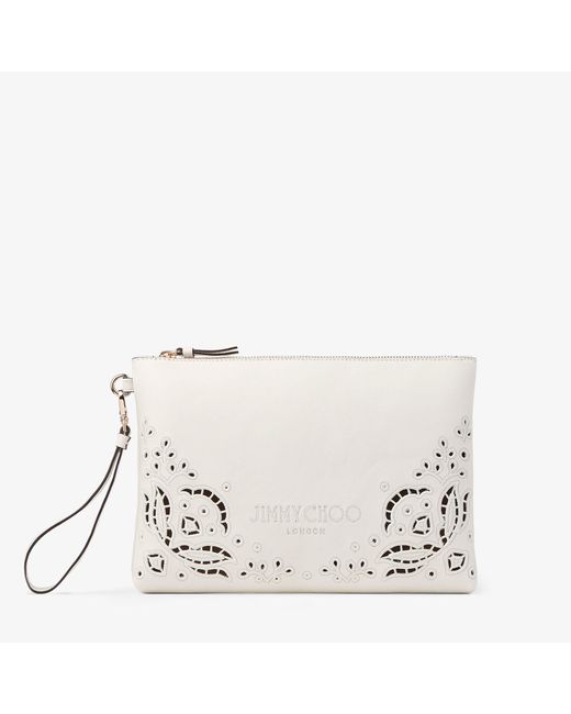 Jimmy Choo Natural Zipped Flat Pouch