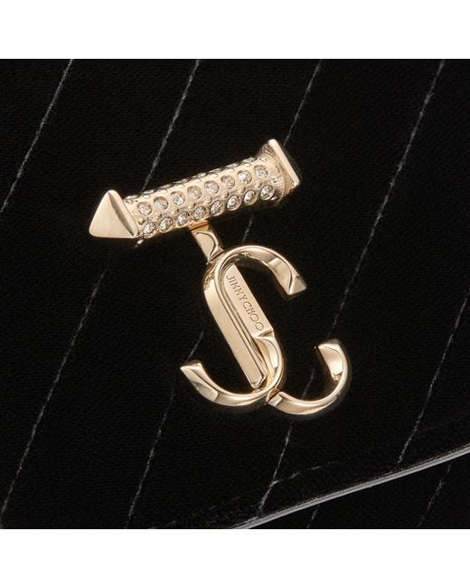 Jimmy Choo Black Curve Wallet With Chain