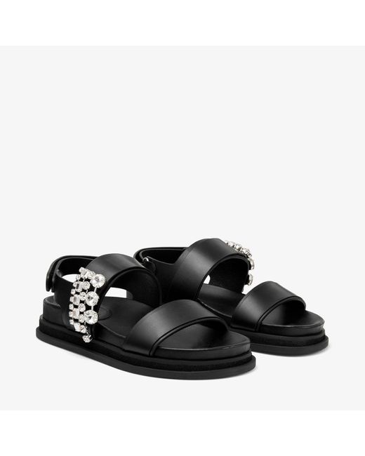 【Jimmy Choo】Verity embellished leather sandals（送料込み） JIMMY CHOO Verity 100 crystal-embellished leather sandals