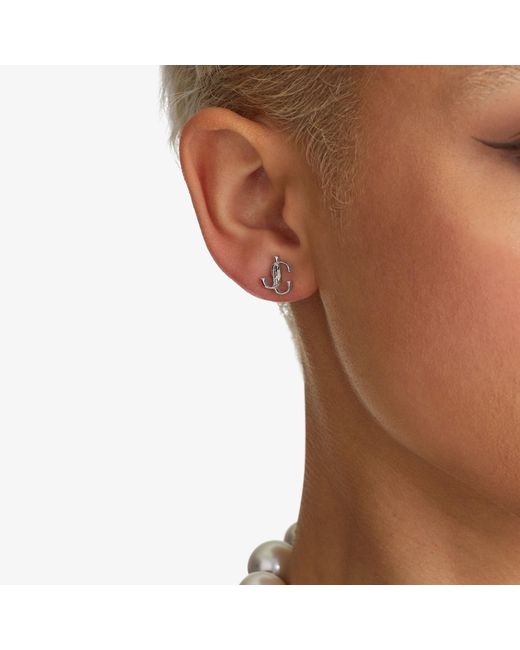 Jimmy Choo White Jc Mini Studs