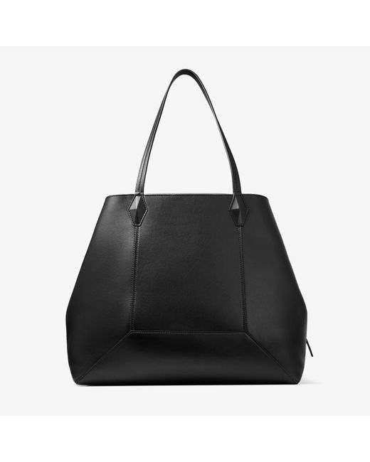 Jimmy Choo Black Large Diamond Leather Tote Bag