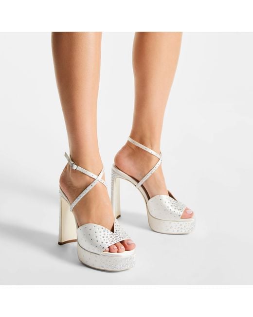 Jimmy Choo White Karli Platform 125