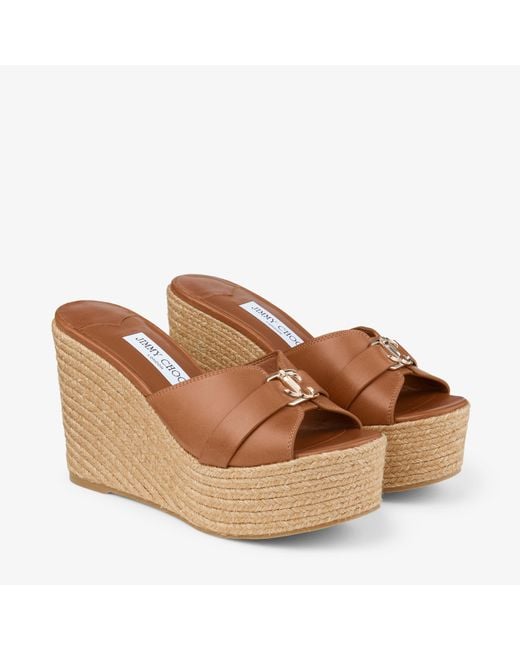 Jimmy Choo Brown Leda Wedge 100