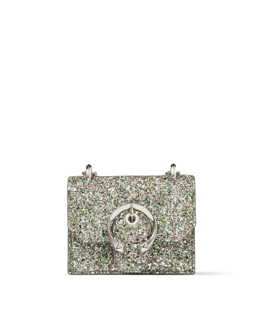 Jimmy Choo Green Mini Paris Peppermint Coarse Glitter Fabric Super Mini Bag With Metal Buckle Peppermint One Size